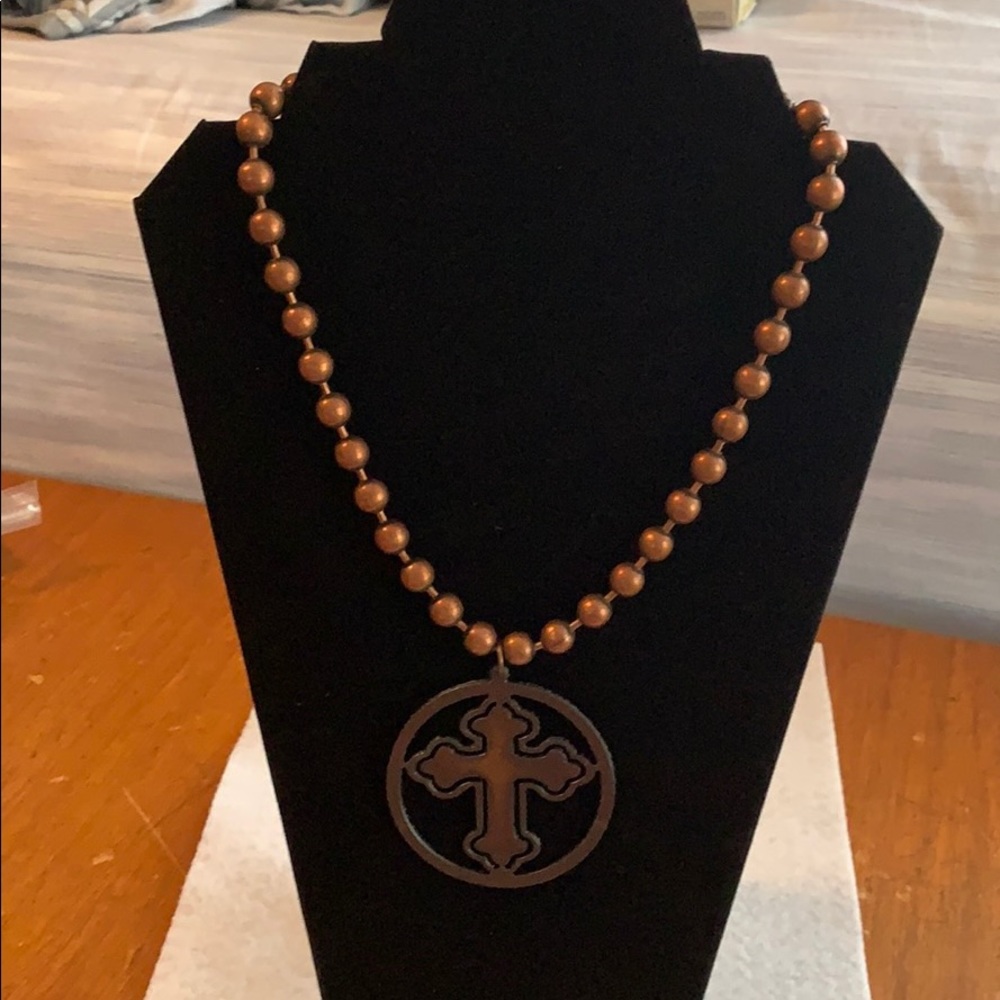 Stunning copper cross necklace